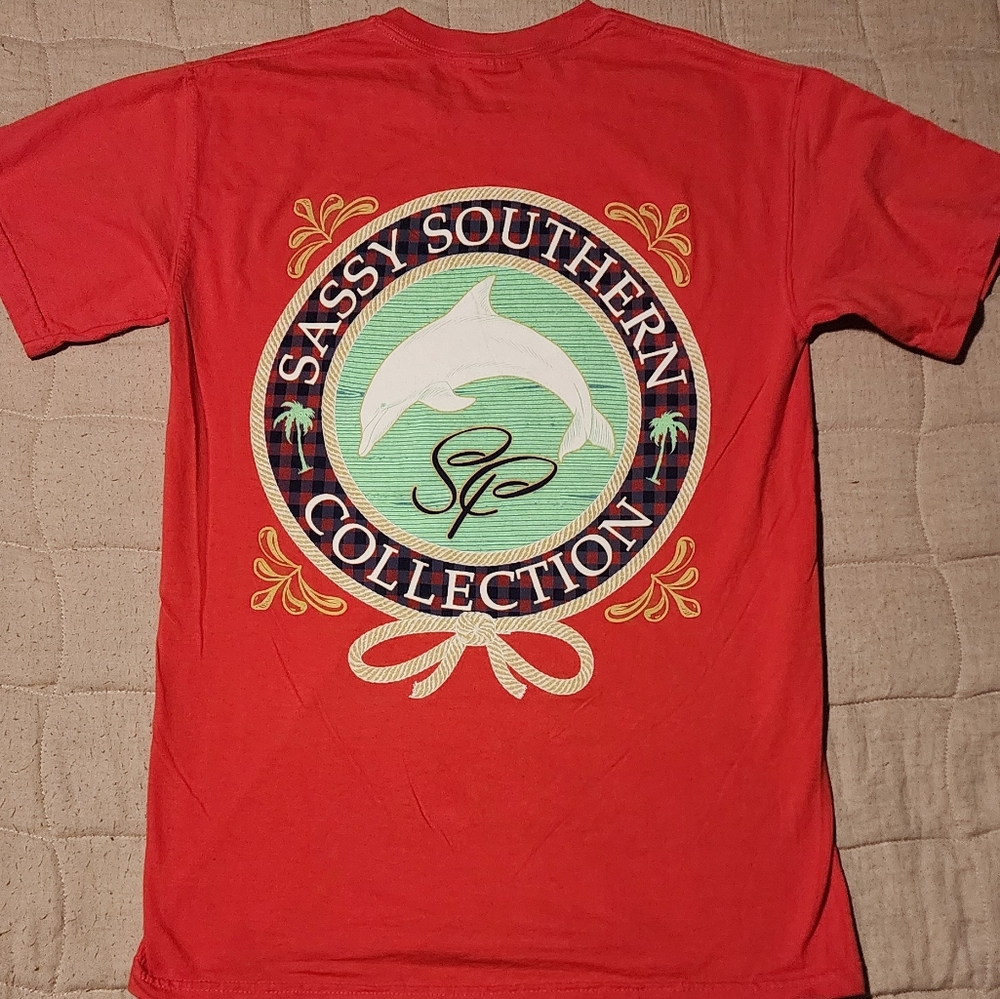 Sassy Southern Collection Dolphin Tee Red